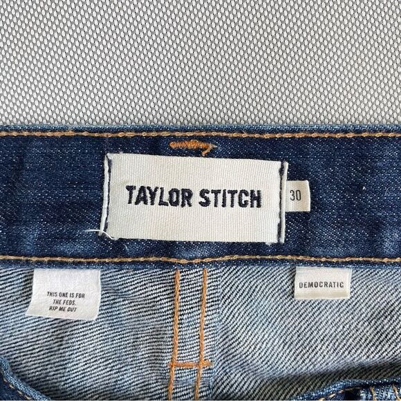 Taylor Stitch Democratic Cone Denim Indigo Dark Denim Frayed Jorts Shorts Sz 30 - Picture 6 of 13